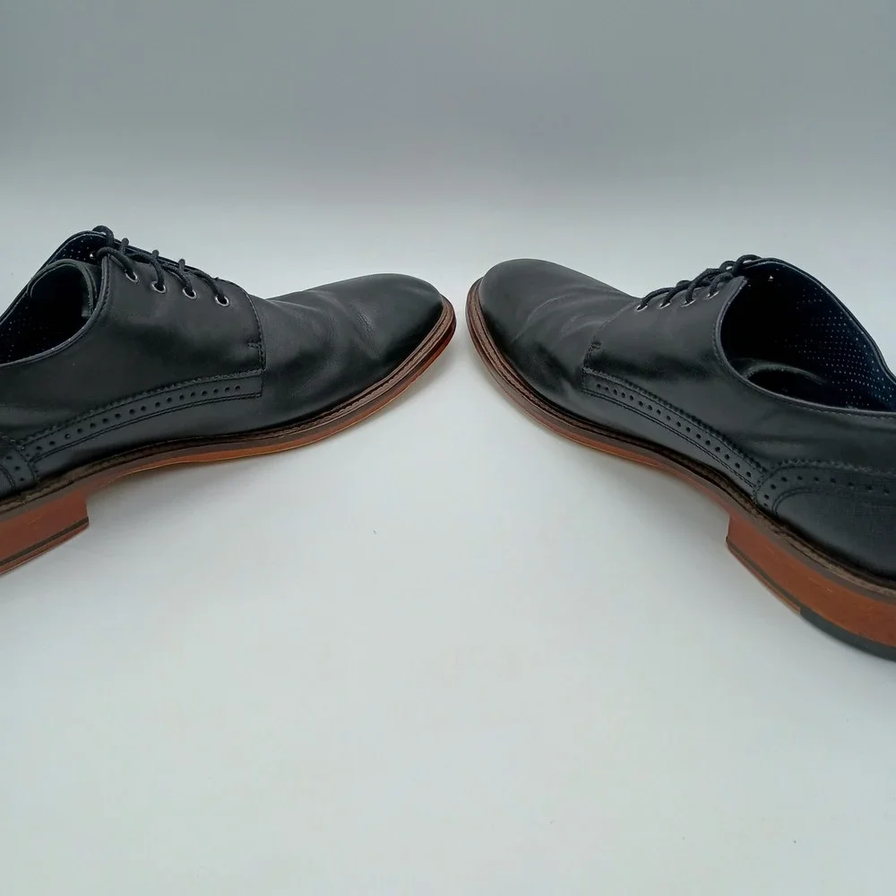 Winthrop Braxton Mens Black Leather Derby Oxford‎ Dress Shoes Size 11